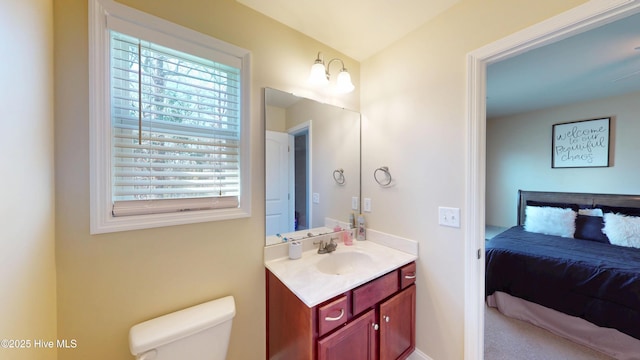 bathroom with toilet and vanity