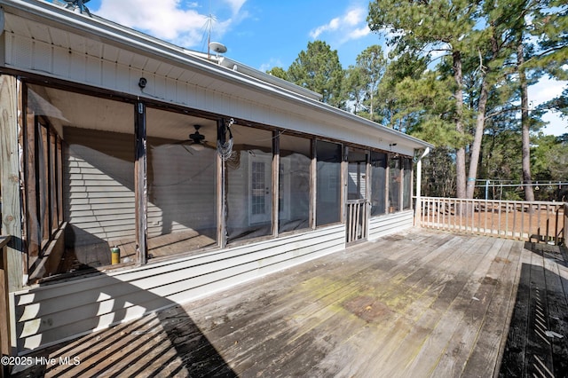 deck featuring a sunroom