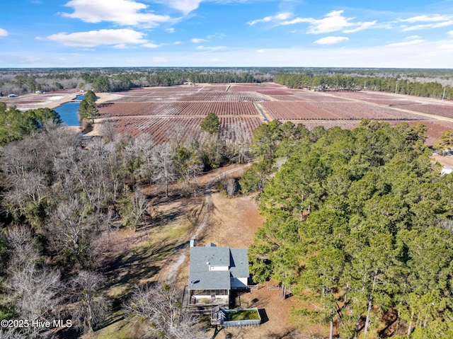 aerial view featuring a rural view