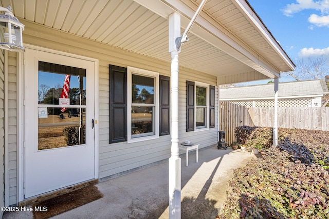 view of patio featuring covered porch