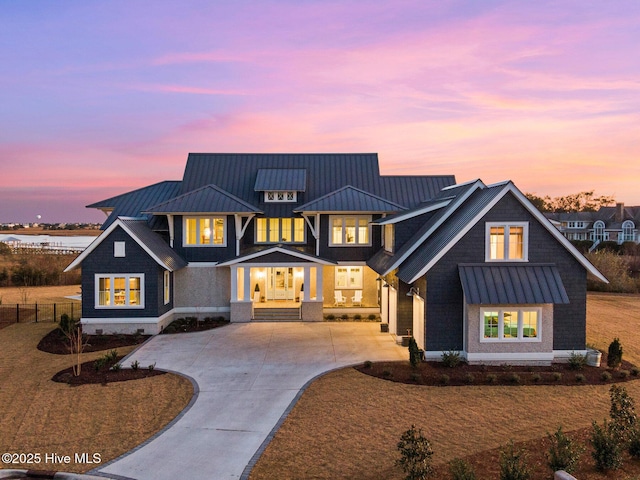 view of modern farmhouse