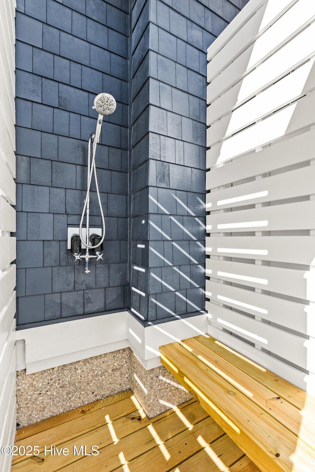 bathroom featuring hardwood / wood-style floors