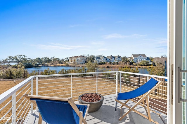 balcony with a water view