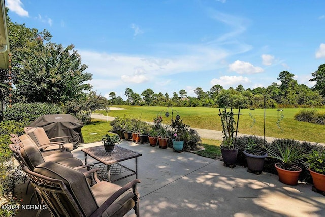 view of patio with grilling area