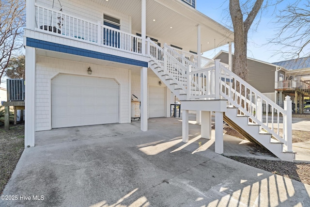 exterior space featuring a garage