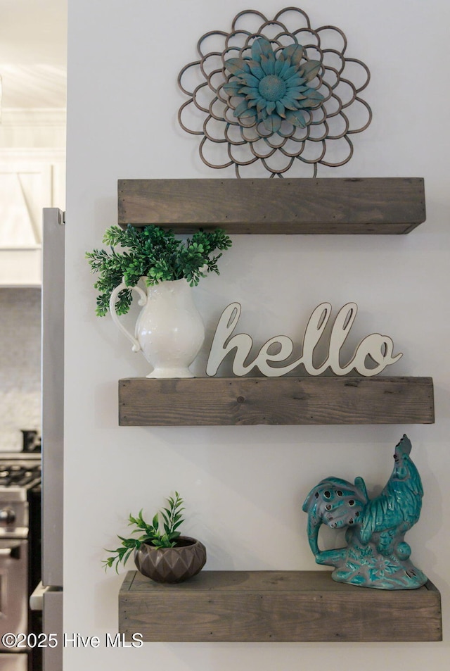 interior details with stainless steel range oven