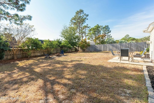 view of yard featuring a patio