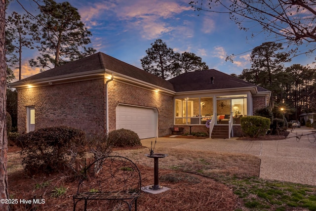 view of front of home featuring a garage