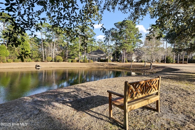 view of community featuring a water view