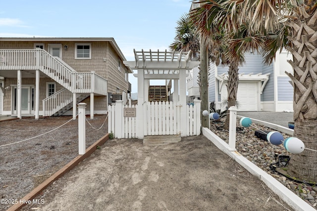 exterior space featuring a garage