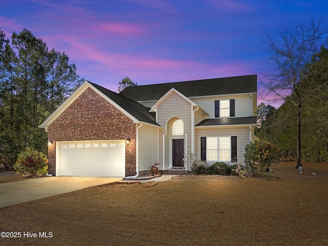 front facade featuring a garage