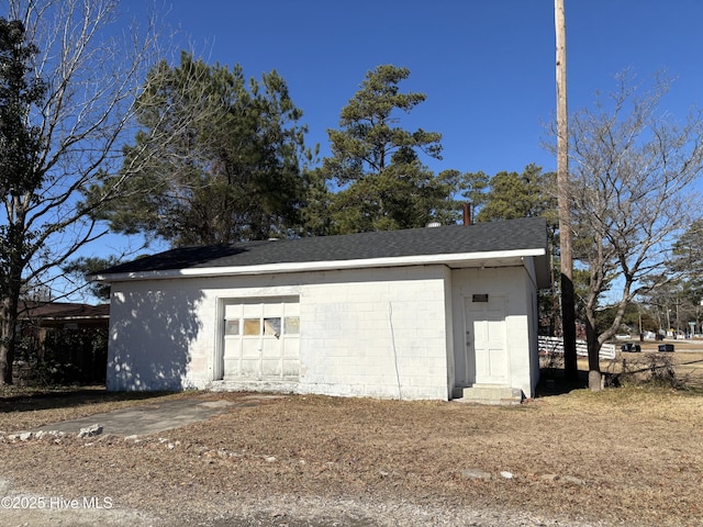 view of garage