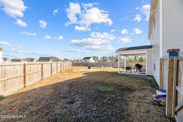 view of yard with a patio