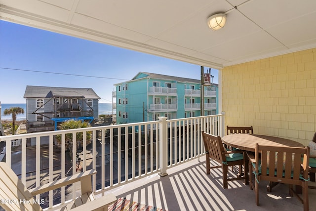 balcony with a water view