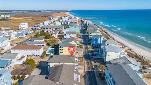 1505 Carolina Beach Ave N Unit 2F, Carolina Beach, NC 28428 - bird's eye view of waterfront with a beach