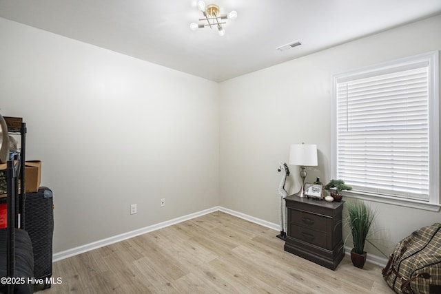 miscellaneous room with light wood-type flooring