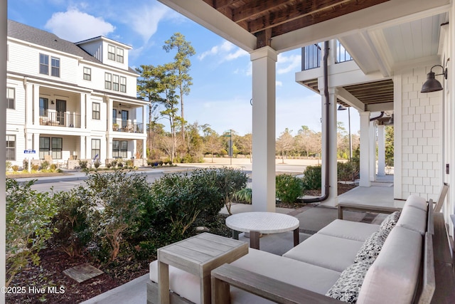 view of patio featuring a porch