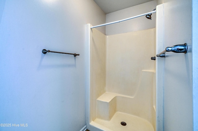 bathroom featuring walk in shower