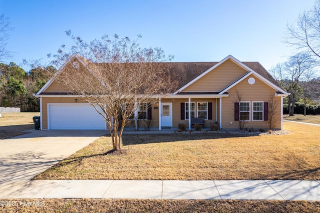 single story home with a garage