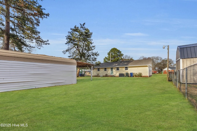 view of yard featuring central AC