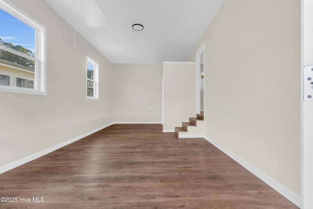 interior space featuring dark wood-type flooring