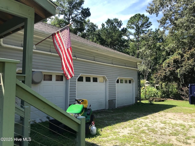 garage with driveway