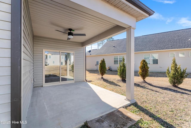 view of patio with ceiling fan