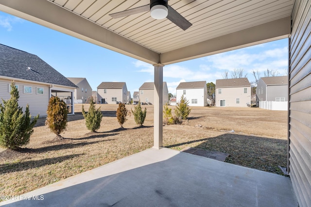 view of patio with ceiling fan