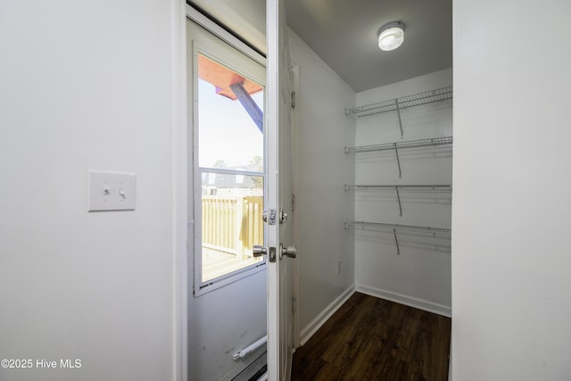 interior space featuring dark wood-type flooring