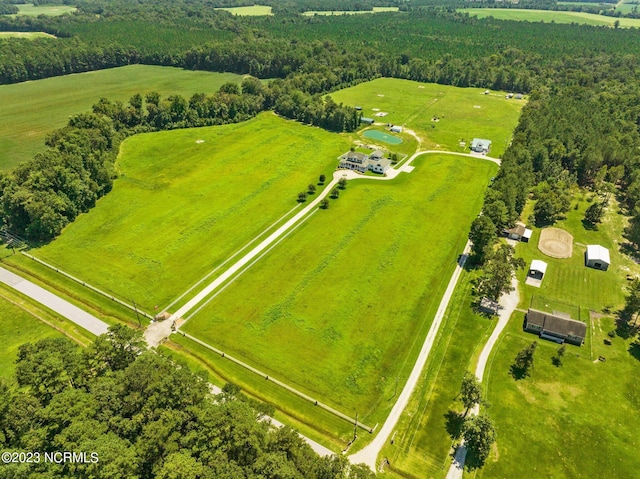 aerial view with a rural view