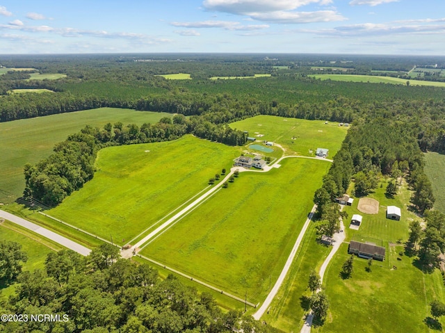 bird's eye view featuring a rural view