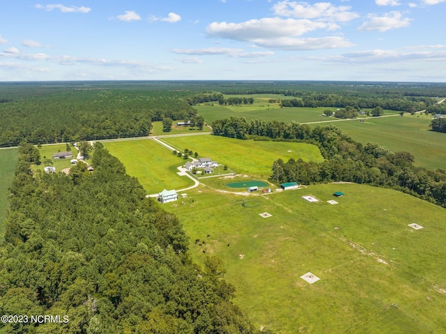 drone / aerial view featuring a rural view