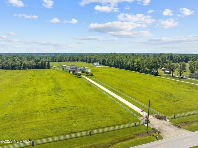 drone / aerial view with a rural view