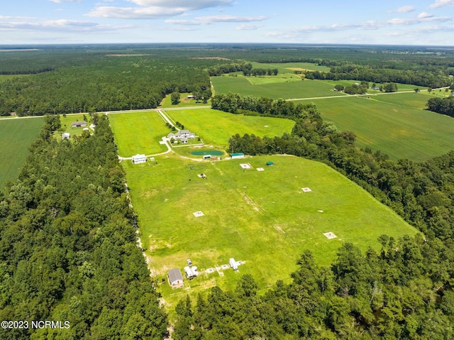 drone / aerial view featuring a rural view