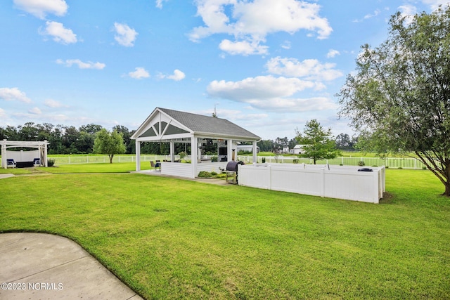 view of yard featuring a gazebo