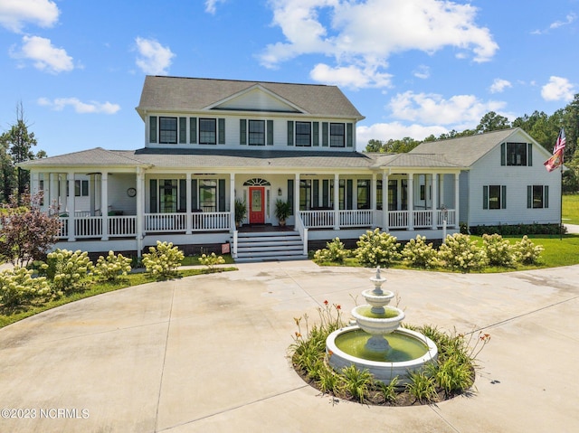 view of front facade featuring covered porch