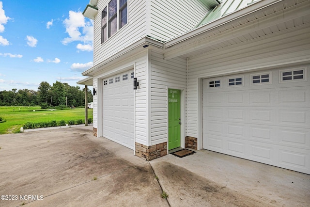 view of garage