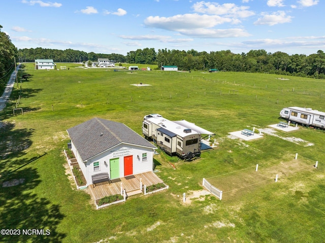 aerial view featuring a rural view