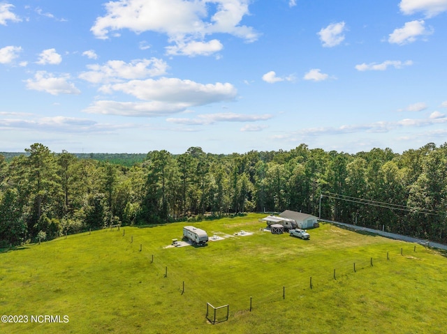 bird's eye view with a rural view