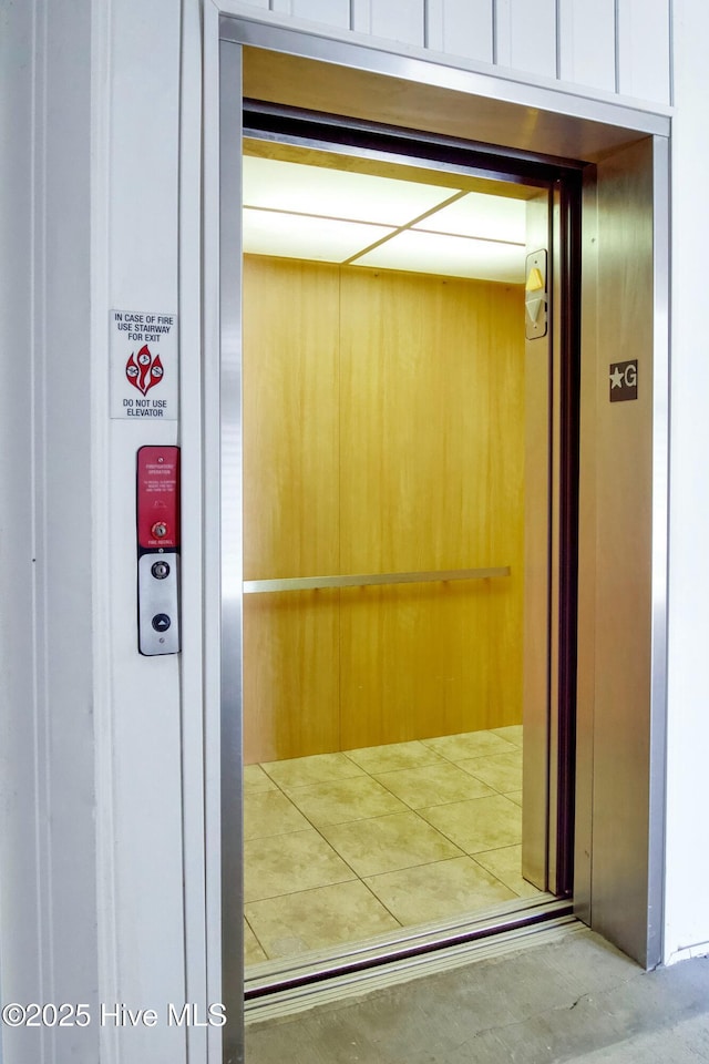 interior details featuring elevator