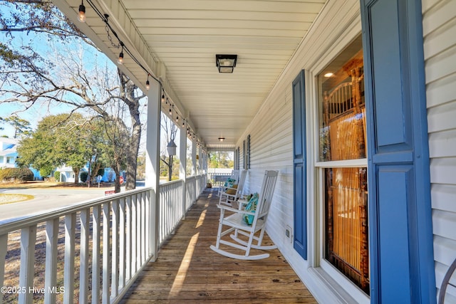 deck with a porch