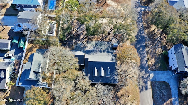 birds eye view of property with a residential view