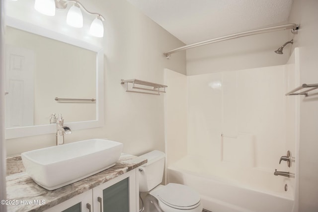 full bathroom with vanity, toilet, and shower / bathing tub combination