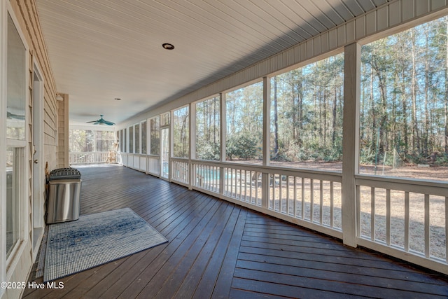 view of unfurnished sunroom