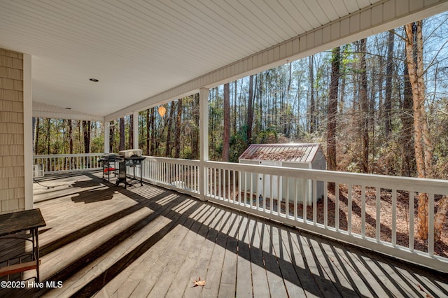 deck featuring area for grilling