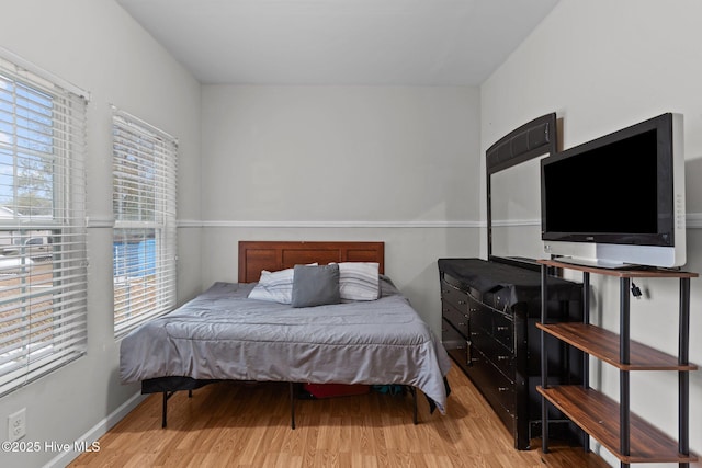 bedroom featuring light hardwood / wood-style flooring