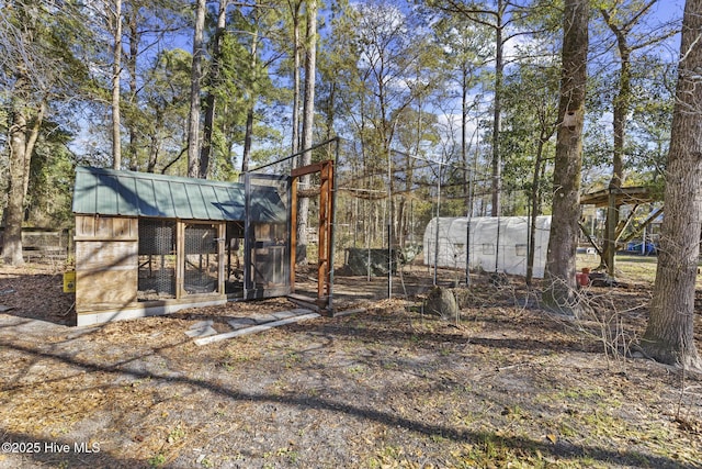 view of yard featuring an outbuilding