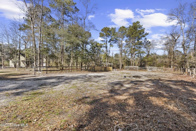 view of yard featuring a rural view