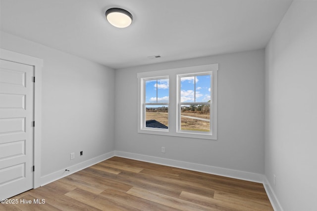 spare room featuring wood-type flooring