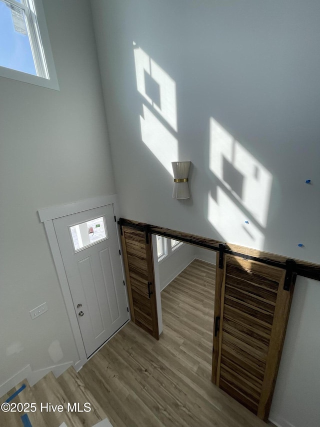 entryway with light wood-type flooring